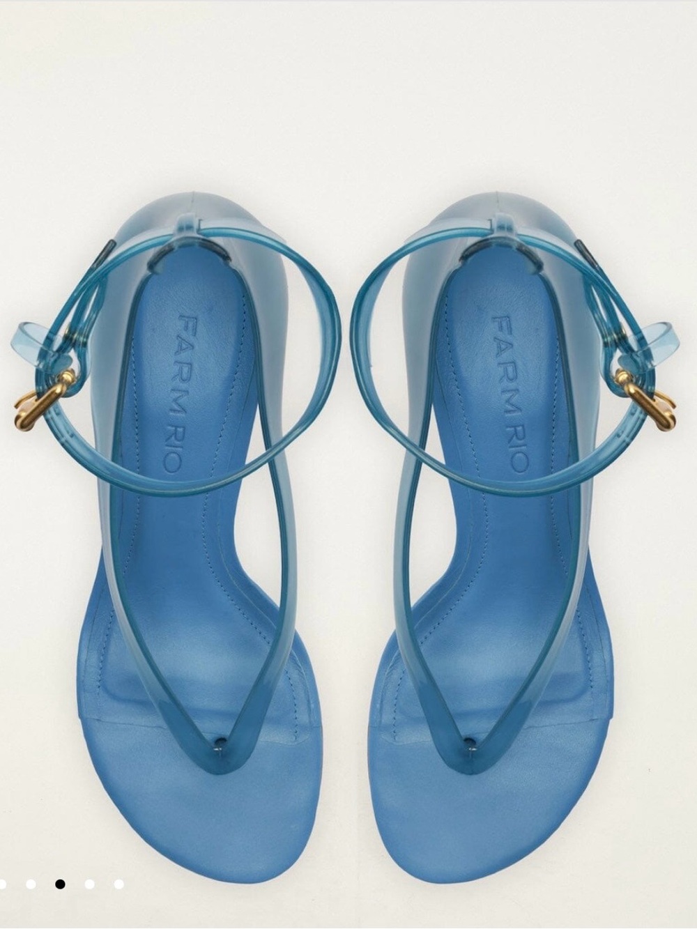 FARM Rio Sky-Blue Translucent Ankle-Strap Kitten Sandals - Picture 3 of 3